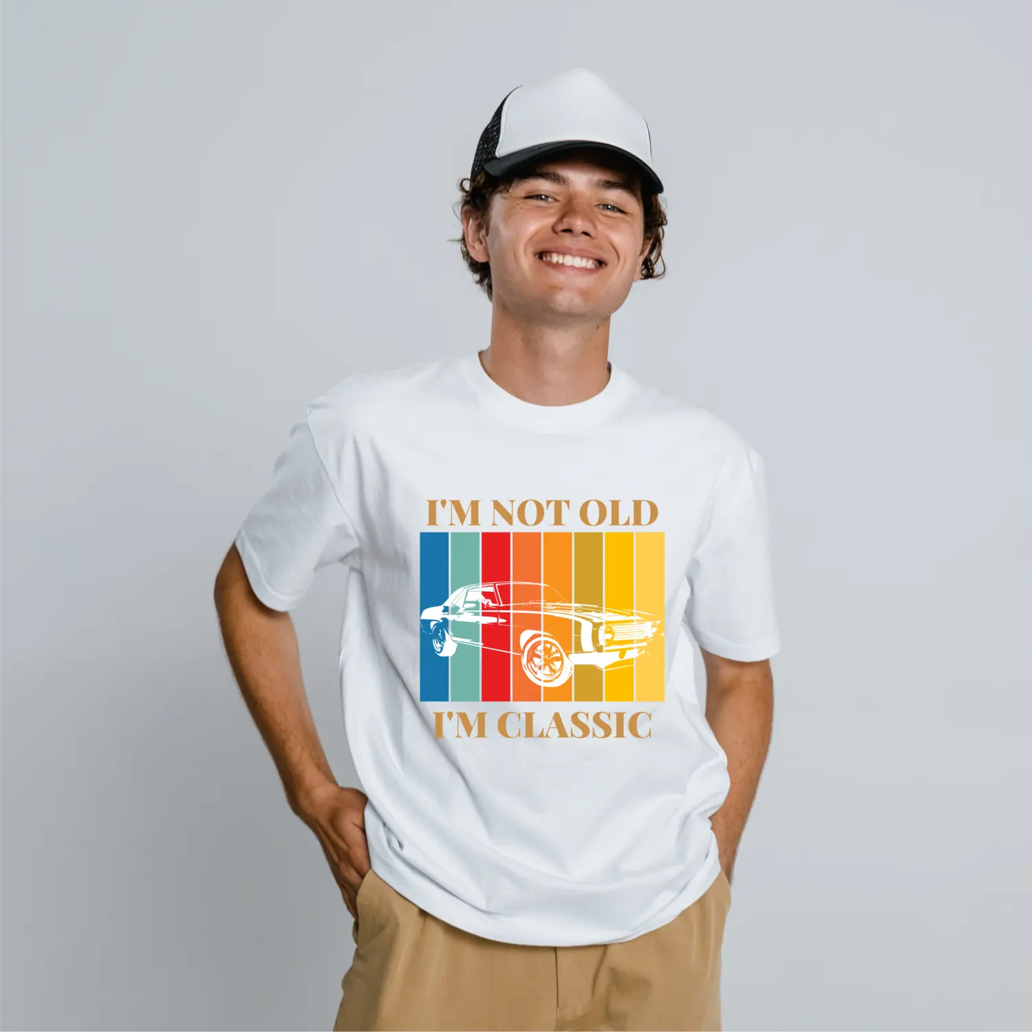 “I’m Not Old, I’m Classic” Retro Car Tee - Image 2