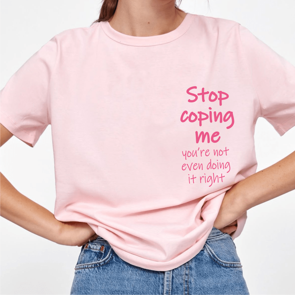 “Stop Coping Me” Typography Tee - Image 2