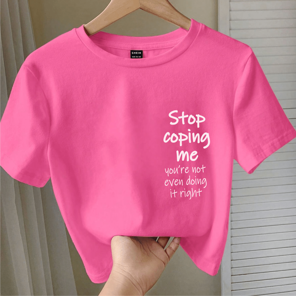 “Stop Coping Me” Typography Tee - Image 3